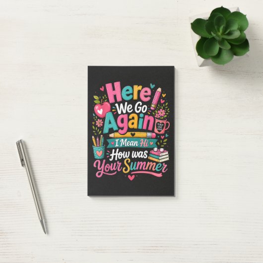 Hier gaan we weer Grappige eerste schooldag Post-it® Notes (Kantoor)