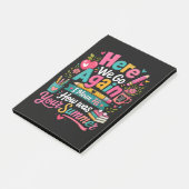 Hier gaan we weer Grappige eerste schooldag Post-it® Notes (Schuin)