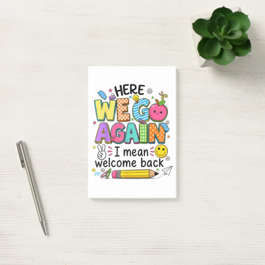 Hier gaan we weer, ik bedoel welkom terug post-it® notes (Kantoor)