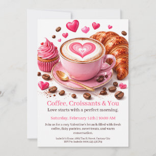Hier Gebrouwen Liefde Valentijns Coffee en Croissa Kaart