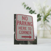 Hier geen parkeren naar hoek briefkaart (Staand voorkant)