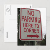 Hier geen parkeren naar hoek briefkaart (Voorkant / Achterkant)