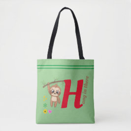 Hier hangen | Cute Hanging Sloth Funny Tote Bag