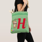 Hier hangen | Cute Hanging Sloth Funny Tote Bag (Dichtbij)