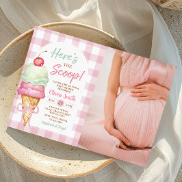 Hier Heb Je De Ijs Kom Baby Shower Foto Kaart
