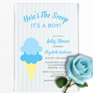 Hier Heb Je Het Ijsje Zomer Baby Shower Acryl Uitnodigingen