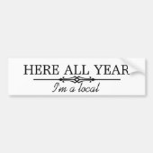 Hier het hele jaar bumpersticker (Voorkant)