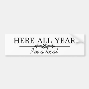 Hier het hele jaar bumpersticker