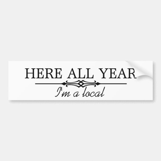 Hier het hele jaar bumpersticker (Voorkant)