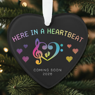 Hier in een Hartslag Regenboog Baby Shower Foto Ornament