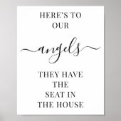 Hier is aan Onze Engelen Memorial Bruiloft Printab Poster (Voorkant)