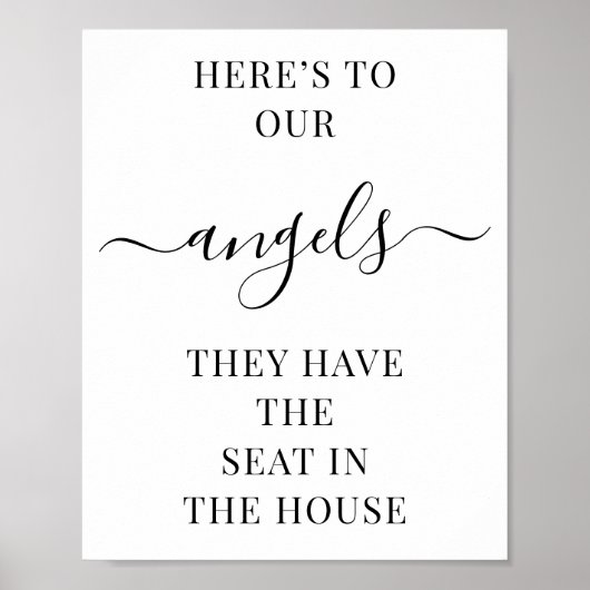 Hier is aan Onze Engelen Memorial Bruiloft Printab Poster (Voorkant)