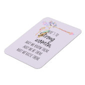 Hier is aan Sterke Vrouwen Boho Floral Arrow Lila Magneet (Linkerzijde)