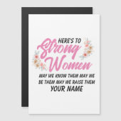 Hier is aan Sterke Vrouwen citeren Moderne Manuscr Magnetische Uitnodiging (Voorkant / Achterkant)