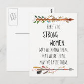 Hier is aan Sterke Women Wild Arrow Boho Feather Briefkaart (Voorkant / Achterkant)