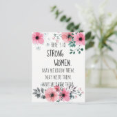 Hier is aan Strong Women Waterverf Floral Briefkaart (Staand voorkant)