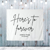 Hier is Aangepast voor de altijd bruiloft achtergr Wandkleed