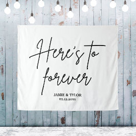 Hier is Aangepast voor de altijd bruiloft achtergr Wandkleed