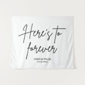 Hier is Aangepast voor de altijd bruiloft achtergr Wandkleed (Voorkant (horizontaal))