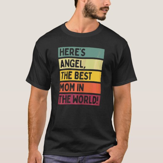 Hier is Angel de beste moeder van de wereldmaand T-shirt (Voorkant)