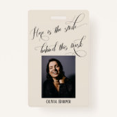 Hier is de glimlach achter dit Masker Elegant Crea Badge (Voorkant)