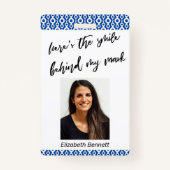 Hier is de glimlach achter mijn Mask Retro Blue Pa Badge (Voorkant)