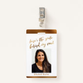 Hier is de glimlach achter mijn Masker Cursive Fau Badge (Voorkant met clip)