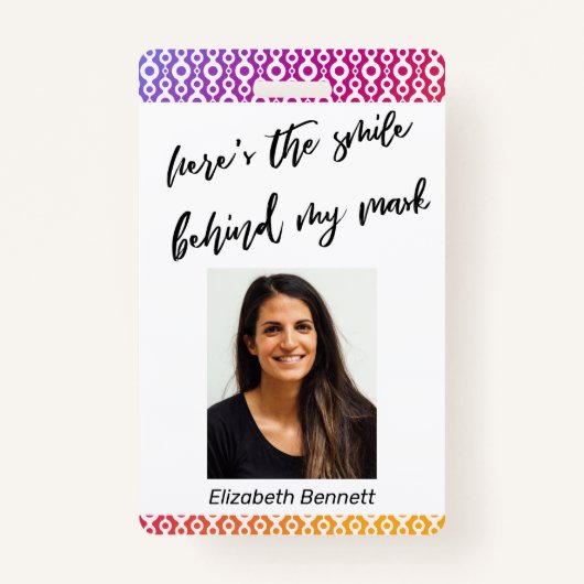 Hier is de glimlach achter mijn Masker Ombre Patte Badge (Voorkant)