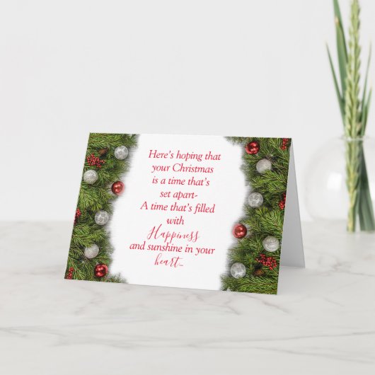 Hier is de hoop Gevouwen Kerstmis Wenskaart Kaart (Voorkant)