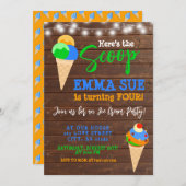 Hier is de Ice Cream Party van Scoop Boy. Kaart (Voorkant / Achterkant)