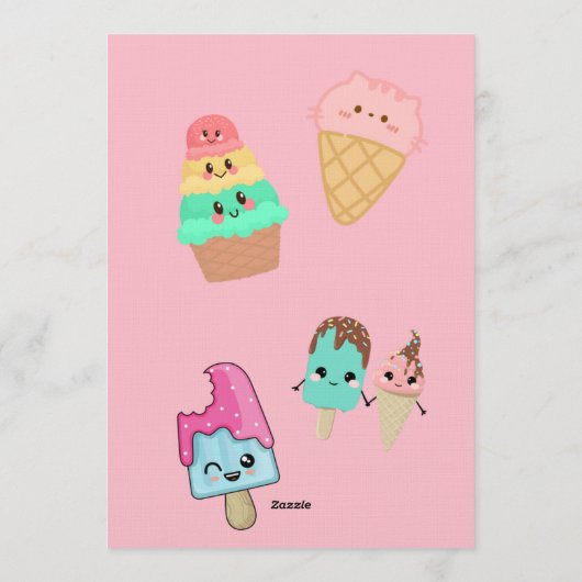 Hier is de ijs-ijsverjaardagsuitnodiging kaart (Achterkant)