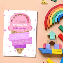 Hier is de ijs-scoop Ijsje Zoete Roze Verjaardag