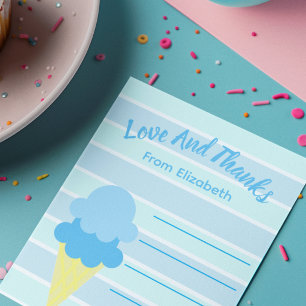 Hier is de ijs-scoop Zomer baby shower Bedankkaart