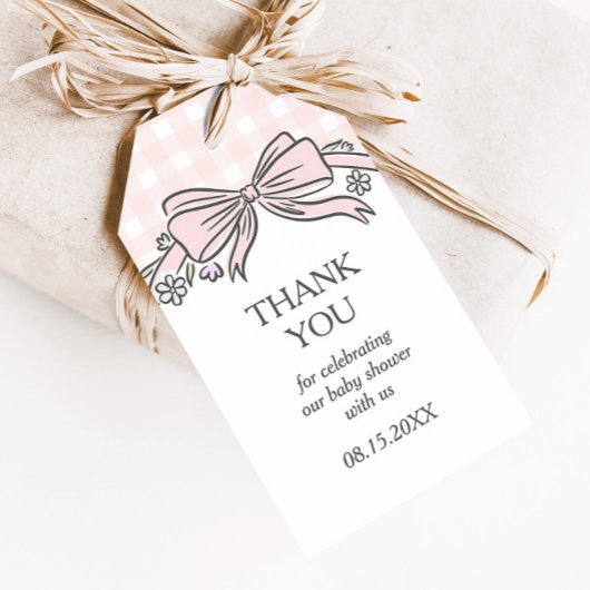 Hier is de ijsfavoriet Roze ijs-sundae Cadeaulabel