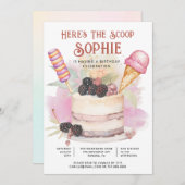 Hier is de ijsverjaardag van het kleurrijke Kind Kaart (Voorkant / Achterkant)