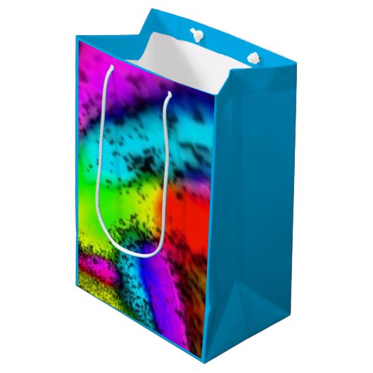 "Hier is de kleur" Middelmatige Glanzend Aangepast Medium Cadeauzakje (Voorkant Gekanteld)