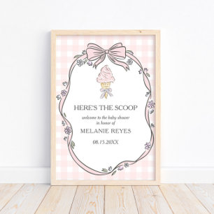 Hier is de Lepel Roze IJssundae Baby Shower Poster