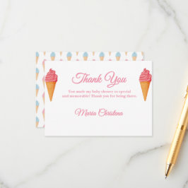 Hier is de leuke Pink Baby Shower Dankjewel Informatiekaartje