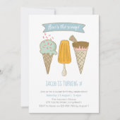 Hier is de primeur IJs verjaardagsuitnodiging Kaart (Voorkant)