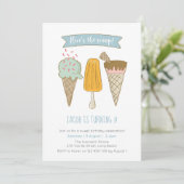 Hier is de primeur IJs verjaardagsuitnodiging Kaart (Staand voorkant)