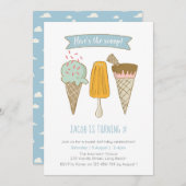 Hier is de primeur IJs verjaardagsuitnodiging Kaart (Voorkant / Achterkant)