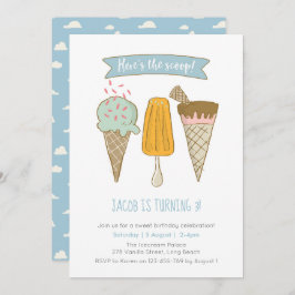 Hier is de primeur IJs verjaardagsuitnodiging Kaart