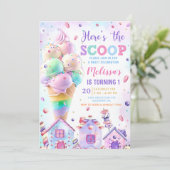 Hier is de roze pastelkleurige ijsverjaardag kaart (Staand voorkant)