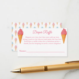 Hier is de Schep Roze Baby Shower Luierkaart Informatiekaartje