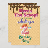 Hier is de Schep Wafelhoorn Uitnodiging (Voorkant / Achterkant)