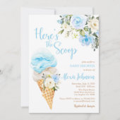 Hier is de Scoop Baby shower (Boy) Invitation Kaart (Voorkant)