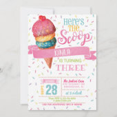 Hier is de Scoop Birthday-uitnodiging Kaart (Voorkant)