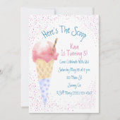 Hier is de Scoop Birthday-uitnodiging Kaart (Voorkant)