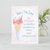 Hier is de Scoop Birthday-uitnodiging Kaart (Staand voorkant)