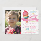 Hier is de Scoop Birthday-uitnodiging met foto Kaart (Voorkant)